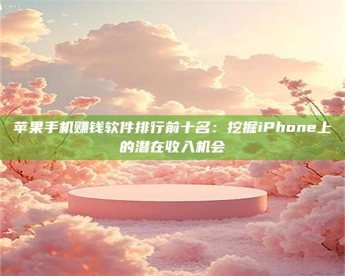 邵东苹果手机赚钱软件排行前十名:挖掘iPhone上的潜在收入机会 第1张 邵东苹果手机赚钱软件排行前十名:挖掘iPhone上的潜在收入机会 第1张